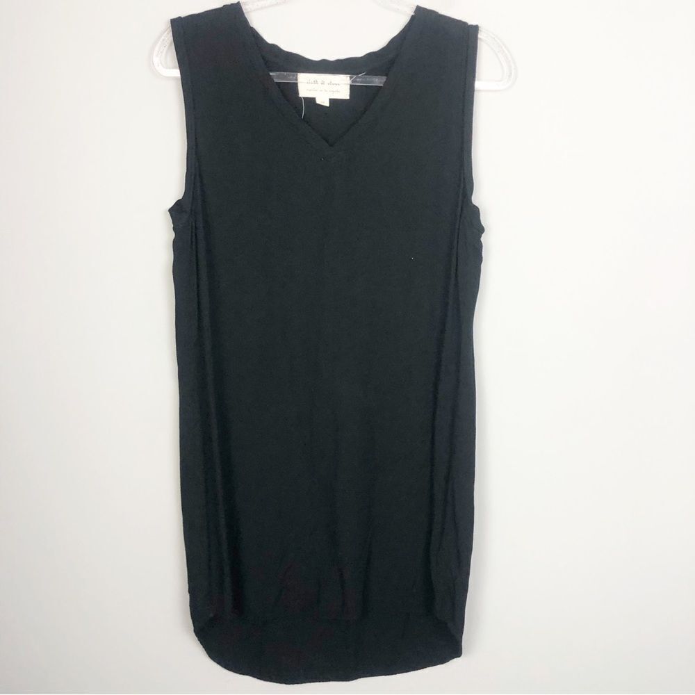 CLOTH & STONE | Black V-Neck Sleeveless Tank Dress Women’s Size Medium - Picture 2 of 8